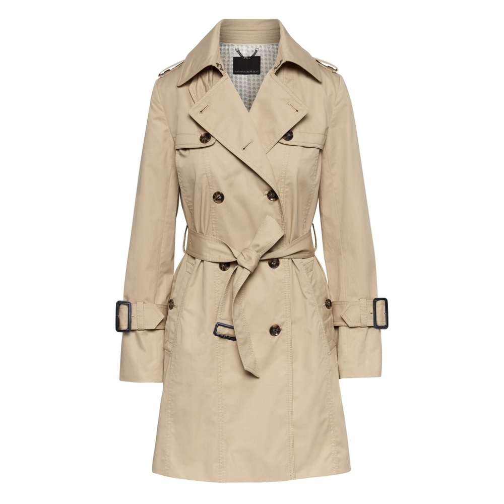 BNWT Petite Water-Resistant Classic Trench Coat